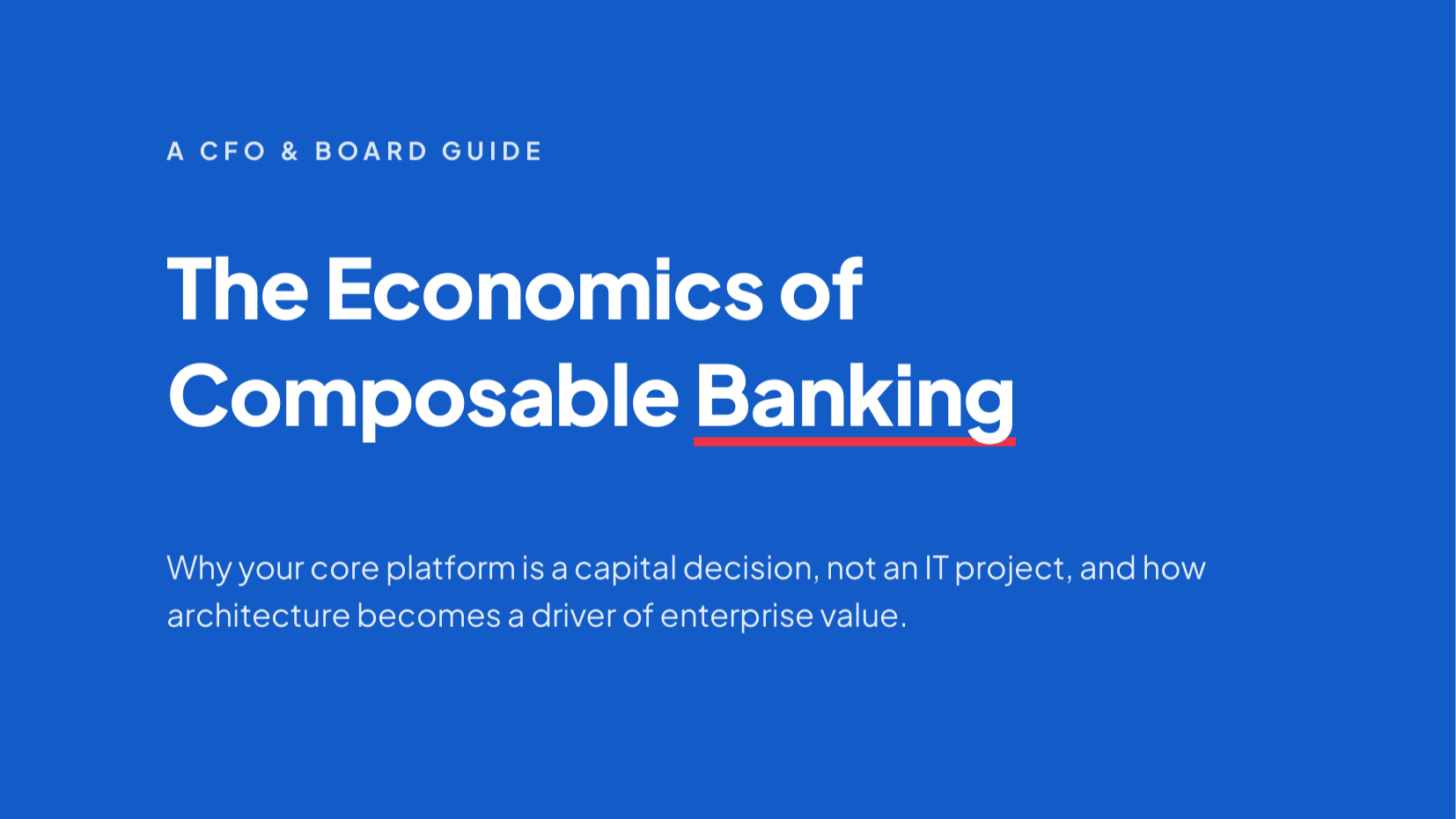 The Economics of Composable Banking eBook cover